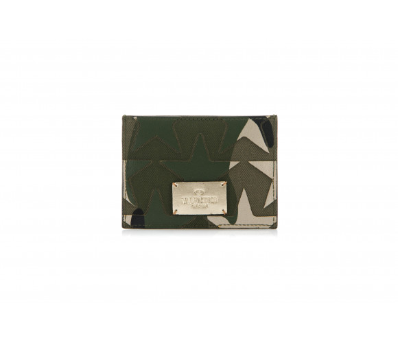 'Camustars' Leather & Canvas Card Holder