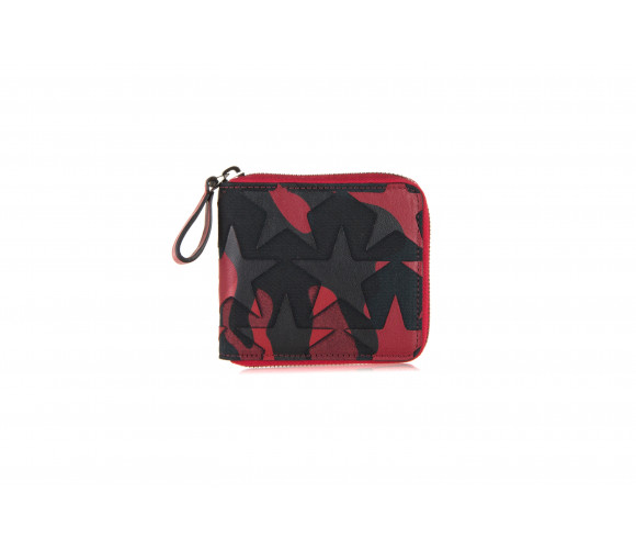 'Camustars' Leather & Canvas Zip Wallet