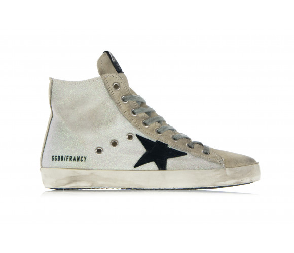 'Francy' Glitter Textile Hi-Top Sneakers