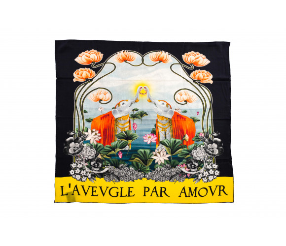 Silk neckerchief with 'Water Lilies' pattern