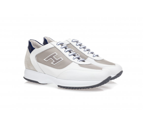 'Interactive' Leather & Technical Fabric Sneakers