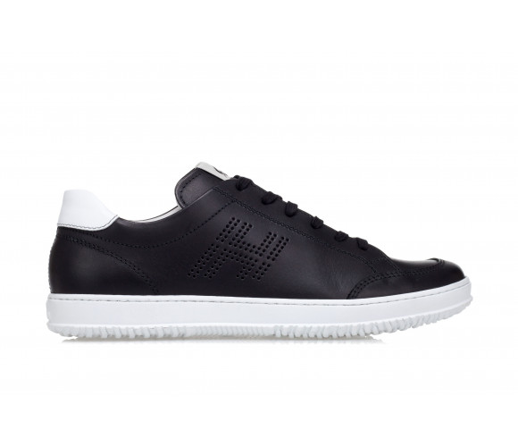 'H168' Perforated-Logo Leather Sneakers