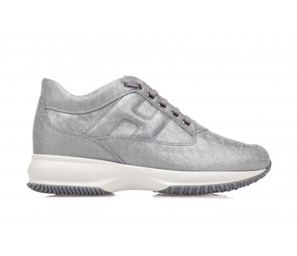 'Interactive' Python Print Suede Sneakers