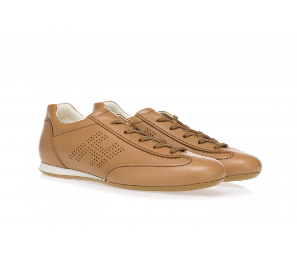 'Olympia' Perforated H Leather Sneakers