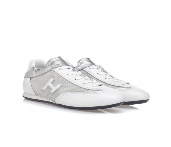 'Olympia' Leather & High-tech Fabric Sneakers