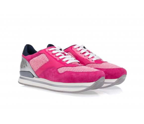 'H222' Suede And Fabric Wedge-Sneakers