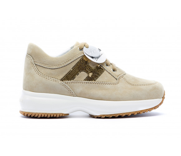 "interactive" suede sneakers with sequins
