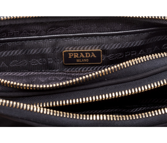 Nylon wristlet bag with shoulder strap