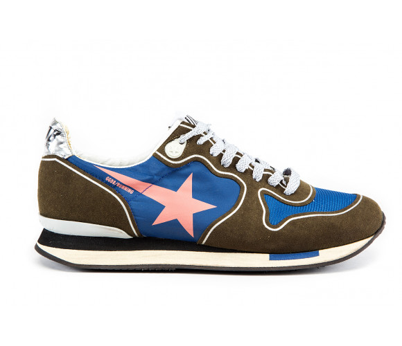 "running" suede & nylon sneakers