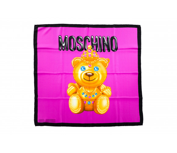Silk neckerchief with 'Crowned Teddy' pattern