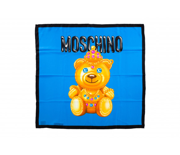 Silk neckerchief with 'Crowned Teddy' pattern
