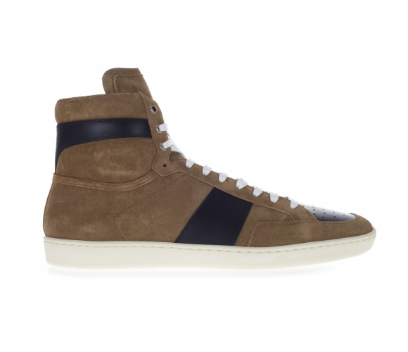 'Sl/10h Signature Court Classic' Hi-Top Suede & Leather Sneakers