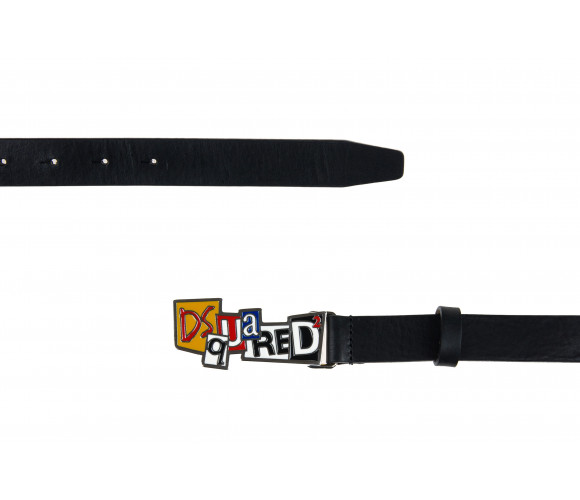 Logo Buckle Leather Belt