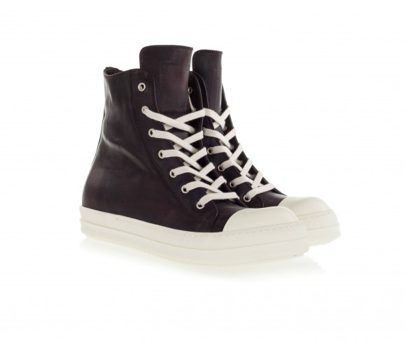 'Drkshdw Ramones' Hi-Top Leather Sneakers
